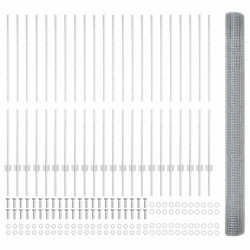 Ogrodzenie z słupkiem Srebrny 1,4 x 50 m Stal