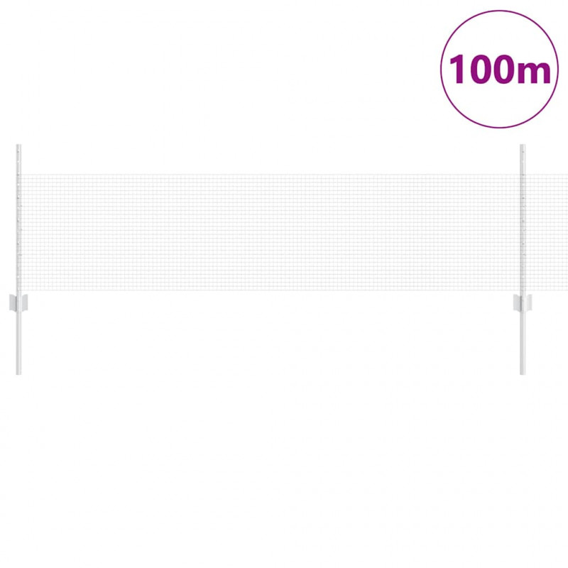 Ogrodzenie z słupkiem Srebrny 0,5 x 100 m Stal