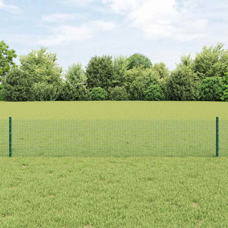 Ogrodzenie z słupkiem Zielony 0,4 x 10 m Stal i PVC