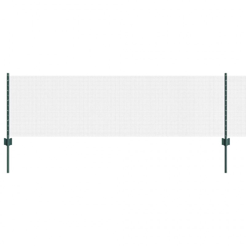 Ogrodzenie z słupkiem Zielony 0,6 x 10 m Stal i PVC