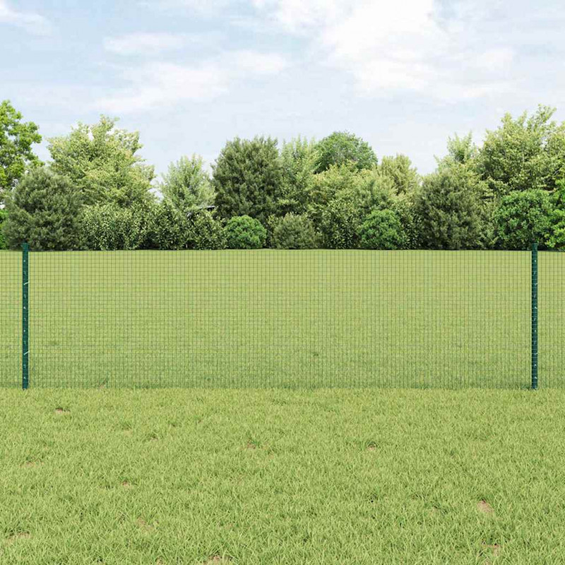 Ogrodzenie z słupkiem Zielony 0,6 x 10 m Stal i PVC