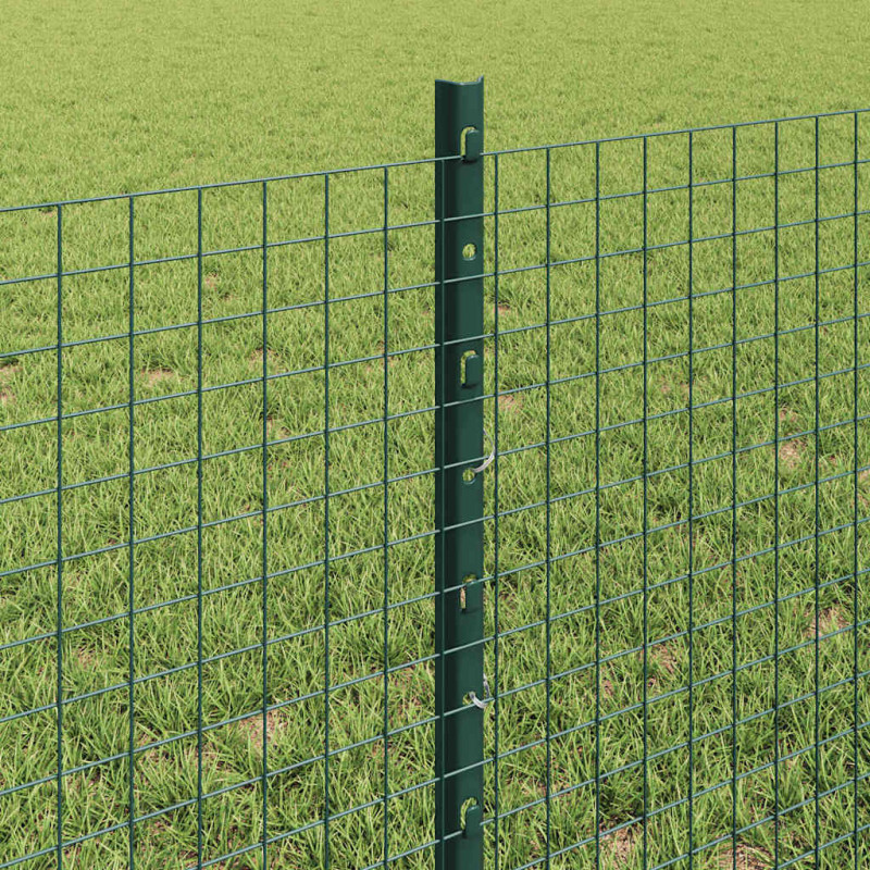 Ogrodzenie z słupkiem Zielony 0,6 x 10 m Stal i PVC