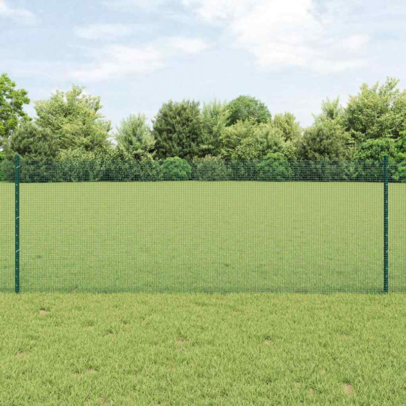 Ogrodzenie z słupkiem Zielony 0,8 x 10 m Stal i PVC