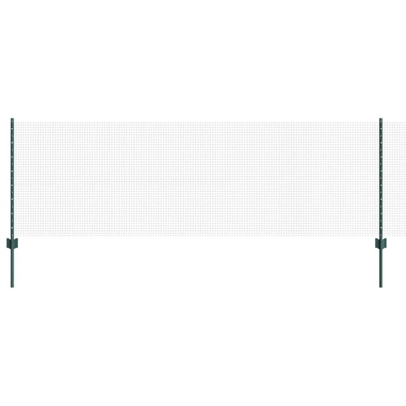 Ogrodzenie z słupkiem Zielony 0,8 x 10 m Stal i PVC