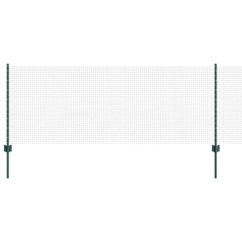 Ogrodzenie z słupkiem Zielony 0,8 x 10 m Stal i PVC