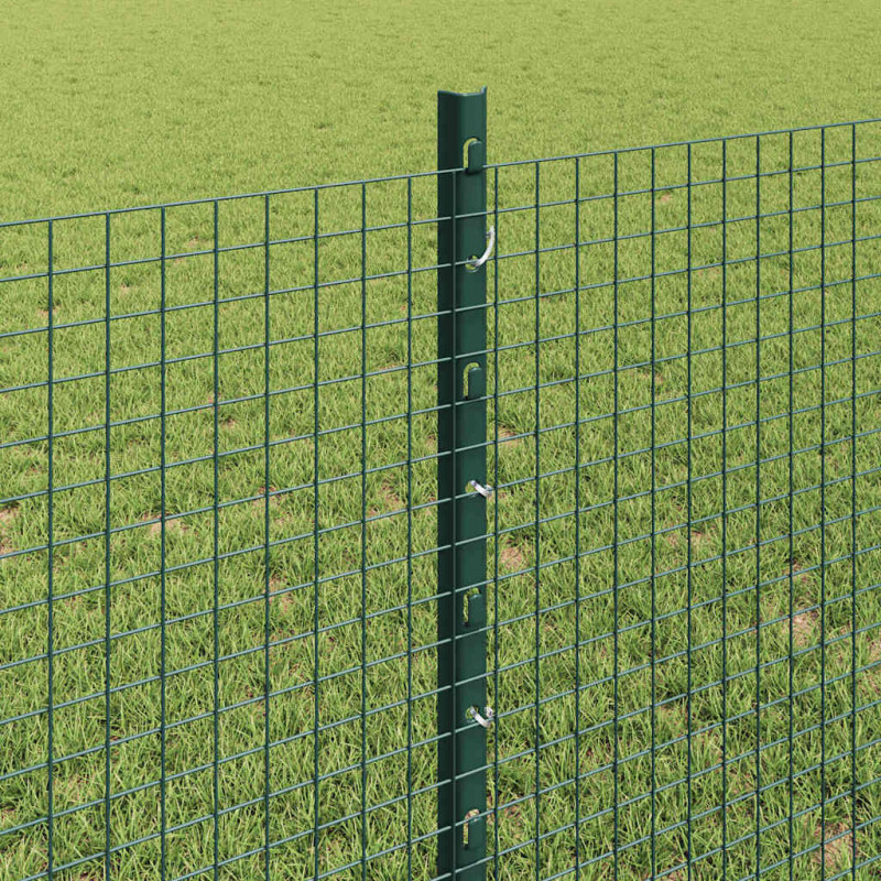 Ogrodzenie z słupkiem Zielony 0,8 x 10 m Stal i PVC