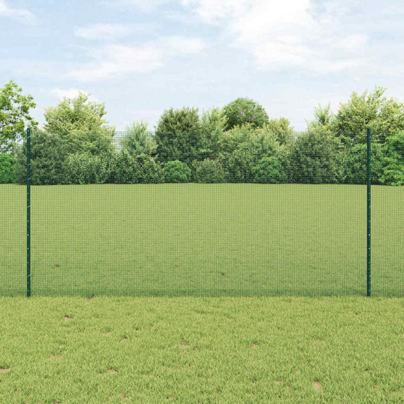 Ogrodzenie z słupkiem Zielony 1,2 x 10 m Stal i PVC