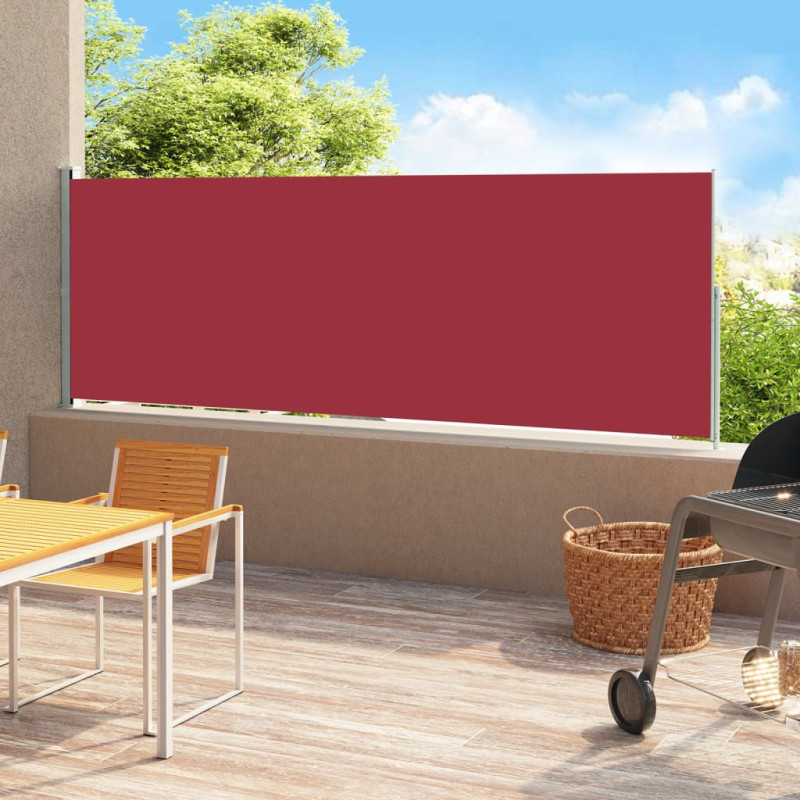 Zwijana markiza boczna na taras, 180x500 cm, czerwona