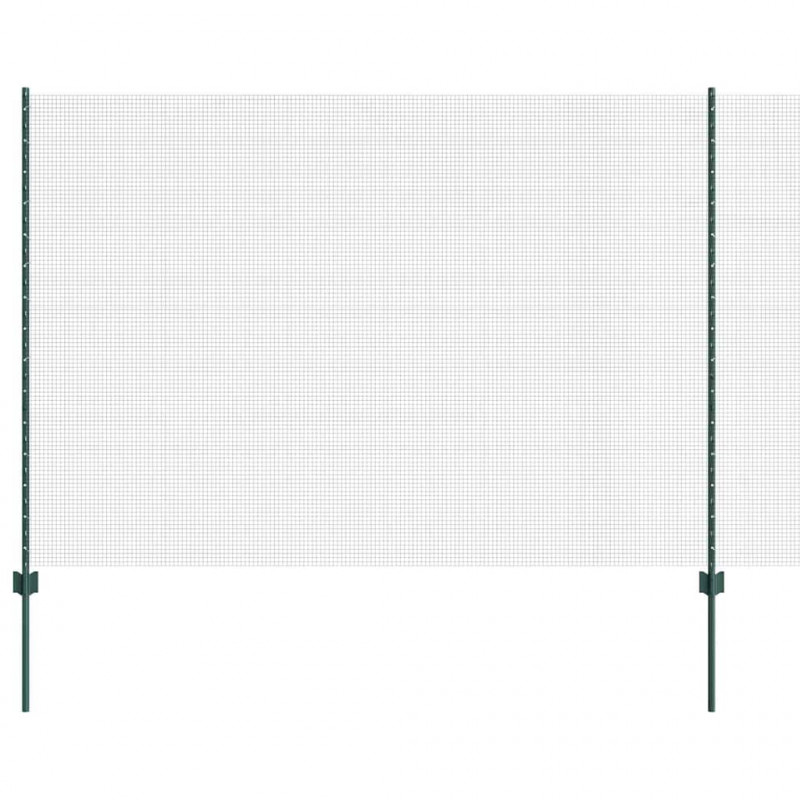Ogrodzenie z słupkiem Zielony 1,6 x 10 m Stal i PVC