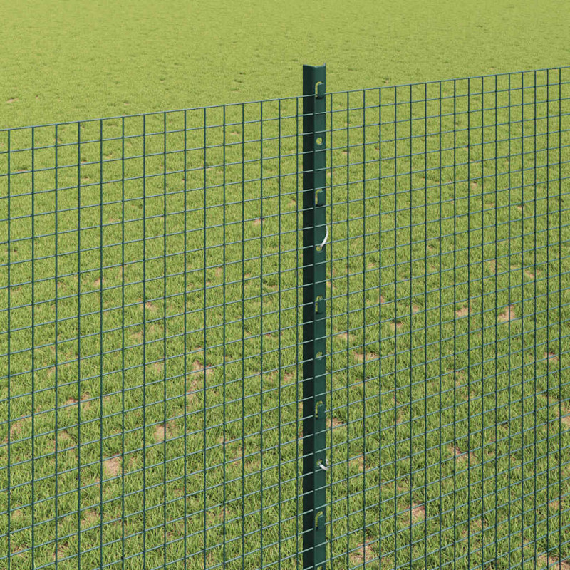 Ogrodzenie z słupkiem Zielony 1,6 x 10 m Stal i PVC