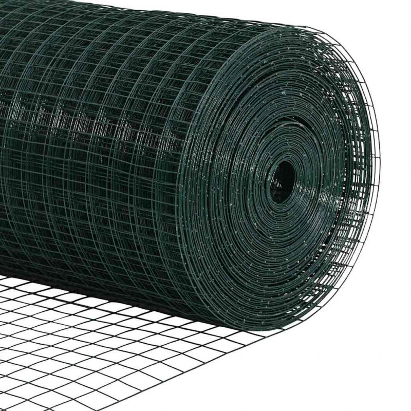 Ogrodzenie z słupkiem Zielony 1 x 25 m Stal
