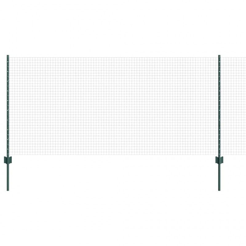 Ogrodzenie z słupkiem Zielony 1 x 25 m Stal