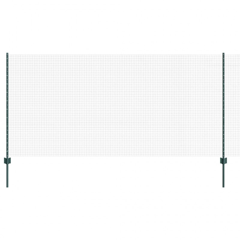 Ogrodzenie z słupkiem Zielony 1,2 x 25 m Stal i PVC
