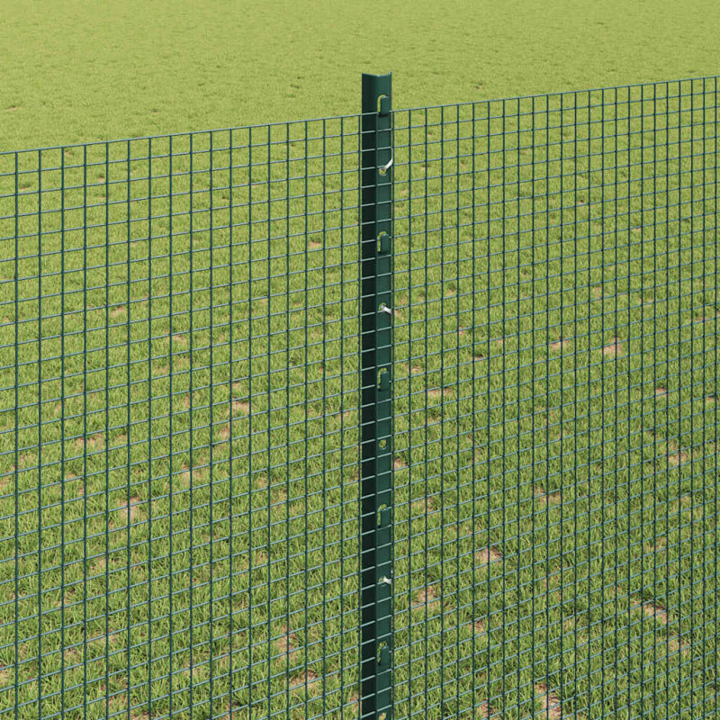 Ogrodzenie z słupkiem Zielony 1,4 x 25 m Stal i PVC