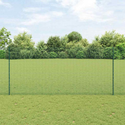 Ogrodzenie z słupkiem Zielony 1,4 x 25 m Stal i PVC