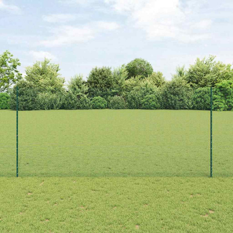 Ogrodzenie z słupkiem Zielony 1,4 x 25 m Stal i PVC