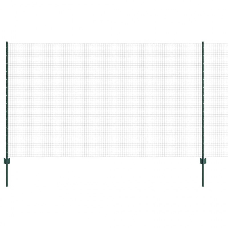 Ogrodzenie z słupkiem Zielony 1,4 x 25 m Stal i PVC
