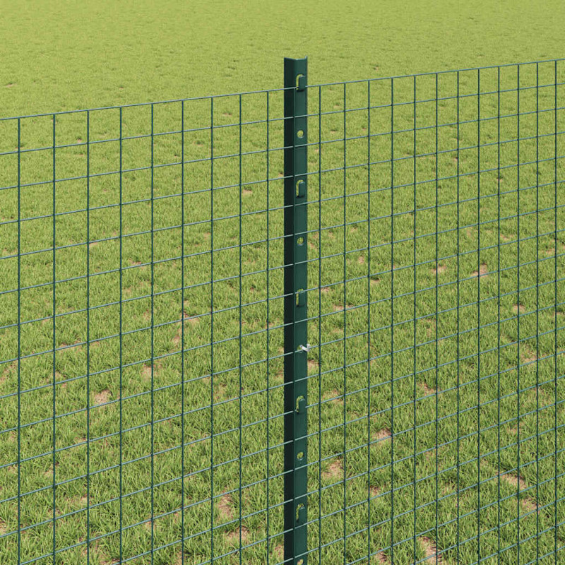 Ogrodzenie z słupkiem Zielony 1,4 x 25 m Stal i PVC