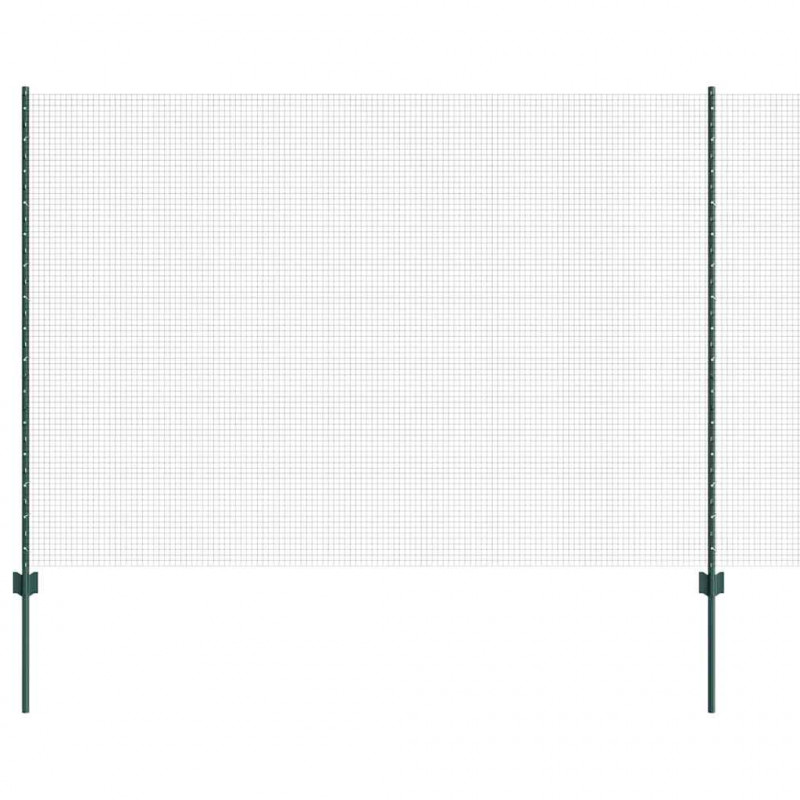 Ogrodzenie z słupkiem Zielony 1,5 x 25 m Stal i PVC