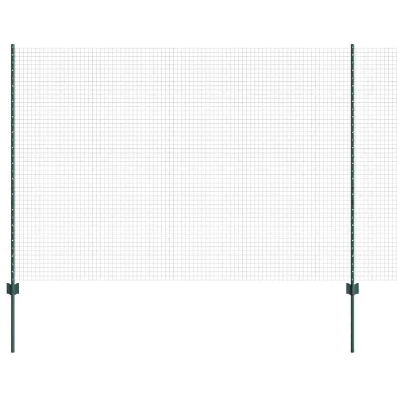 Ogrodzenie z słupkiem Zielony 1,6 x 25 m Stal i PVC