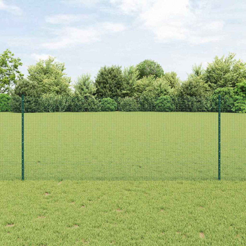 Ogrodzenie z słupkiem Zielony 1 x 50 m Stal i PVC