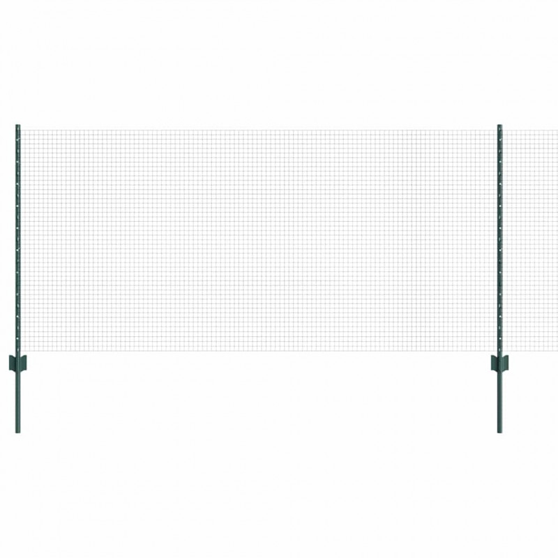 Ogrodzenie z słupkiem Zielony 1 x 50 m Stal i PVC