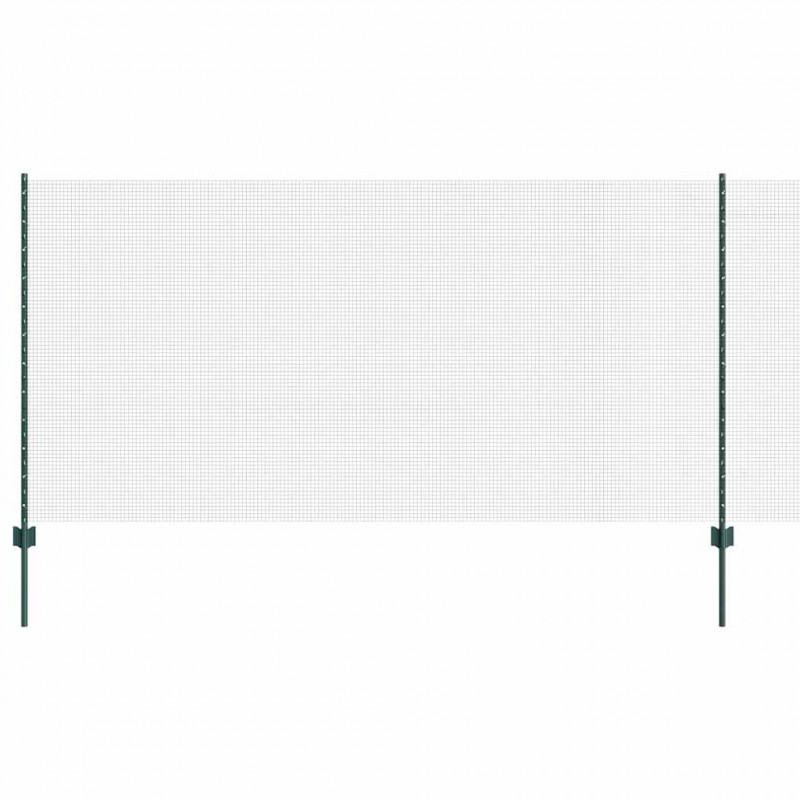 Ogrodzenie z słupkiem Zielony 1,2 x 50 m Stal i PVC