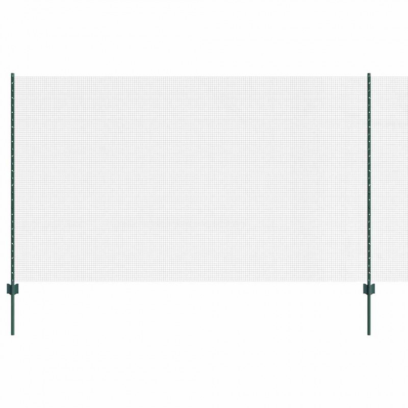 Ogrodzenie z słupkiem Zielony 1,4 x 50 m Stal i PVC