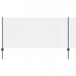 Ogrodzenie z słupkiem Zielony 1 x 100 m Stal i PVC