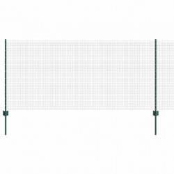 Ogrodzenie z słupkiem Zielony 1 x 100 m Stal i PVC