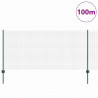 Ogrodzenie z słupkiem Zielony 1 x 100 m Stal i PVC