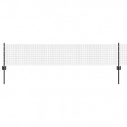 Ogrodzenie z słupkiem Szary 0,4 x 10 m Stal i PVC