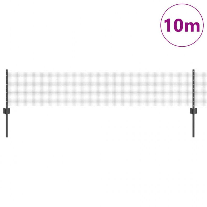 Ogrodzenie z słupkiem Szary 0,4 x 10 m Stal i PVC