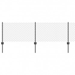 Ogrodzenie z słupkiem Szary 0,4 x 10 m Stal i PVC