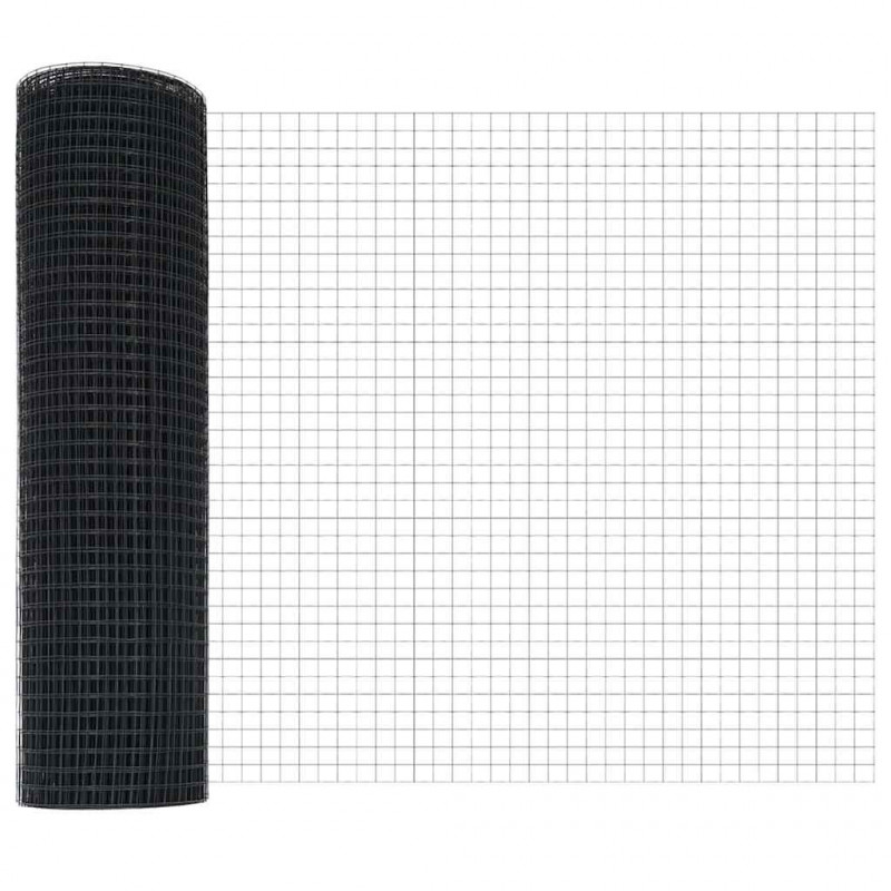 Ogrodzenie z słupkiem Szary 0,5 x 10 m Stal