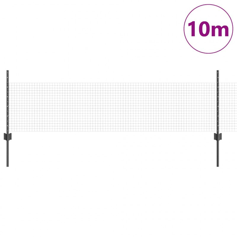 Ogrodzenie z słupkiem Szary 0,5 x 10 m Stal