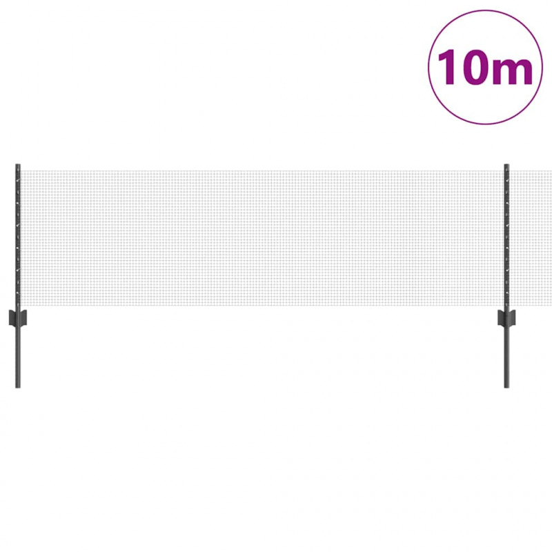 Ogrodzenie z słupkiem Szary 0,6 x 10 m Stal i PVC