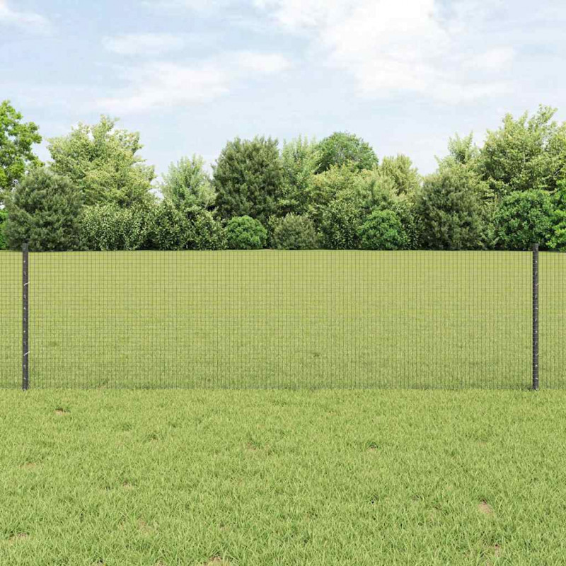 Ogrodzenie z słupkiem Szary 0,6 x 10 m Stal i PVC