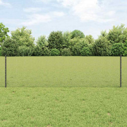 Ogrodzenie z słupkiem Szary 0,6 x 10 m Stal i PVC