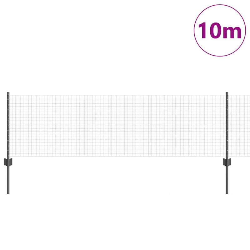 Ogrodzenie z słupkiem Szary 0,6 x 10 m Stal i PVC