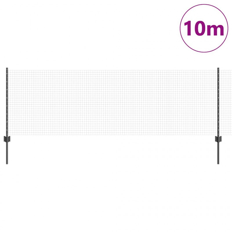 Ogrodzenie z słupkiem Szary 0,8 x 10 m Stal i PVC