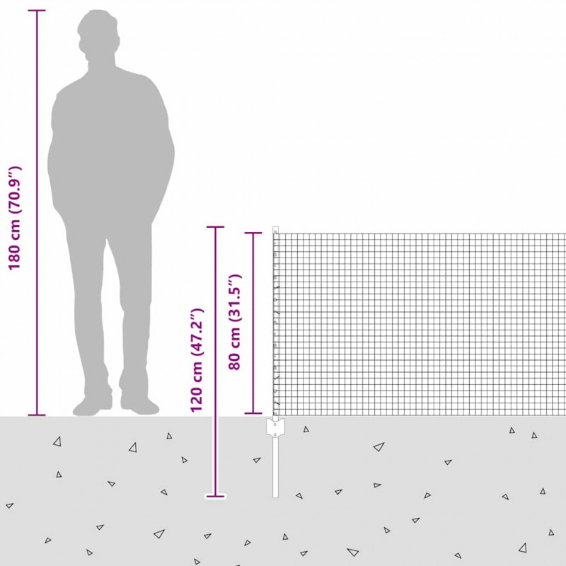 Ogrodzenie z słupkiem Szary 0,8 x 10 m Stal i PVC