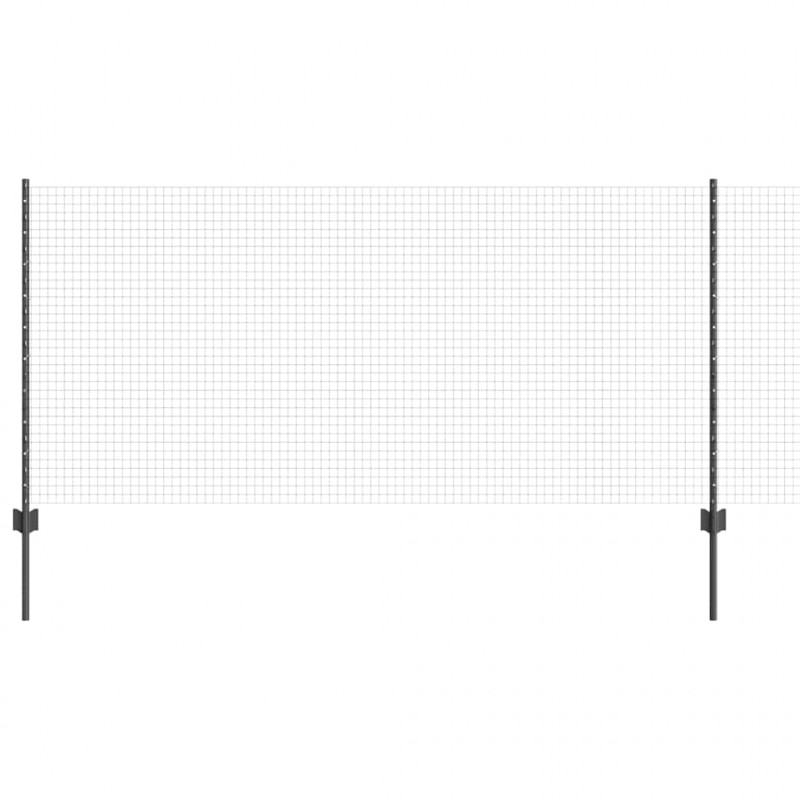 Ogrodzenie z słupkiem Szary 1 x 10 m Stal