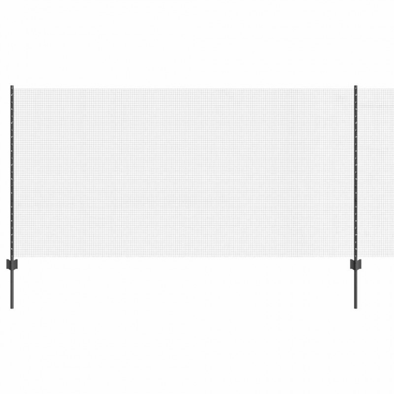 Ogrodzenie z słupkiem Szary 1,2 x 10 m Stal i PVC