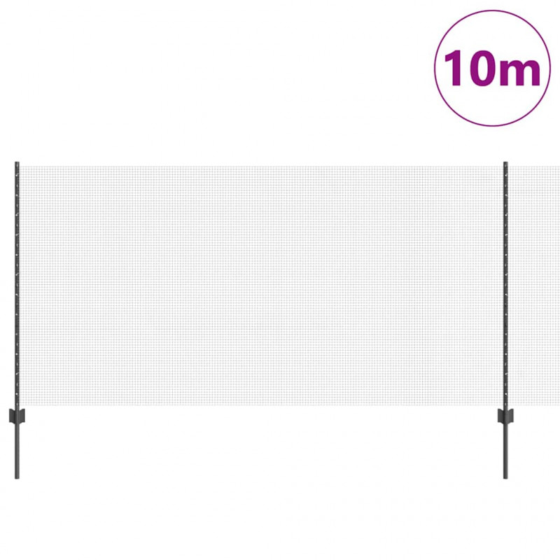 Ogrodzenie z słupkiem Szary 1,2 x 10 m Stal i PVC
