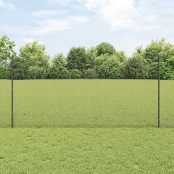 Ogrodzenie z słupkiem Szary 1,2 x 10 m Stal i PVC