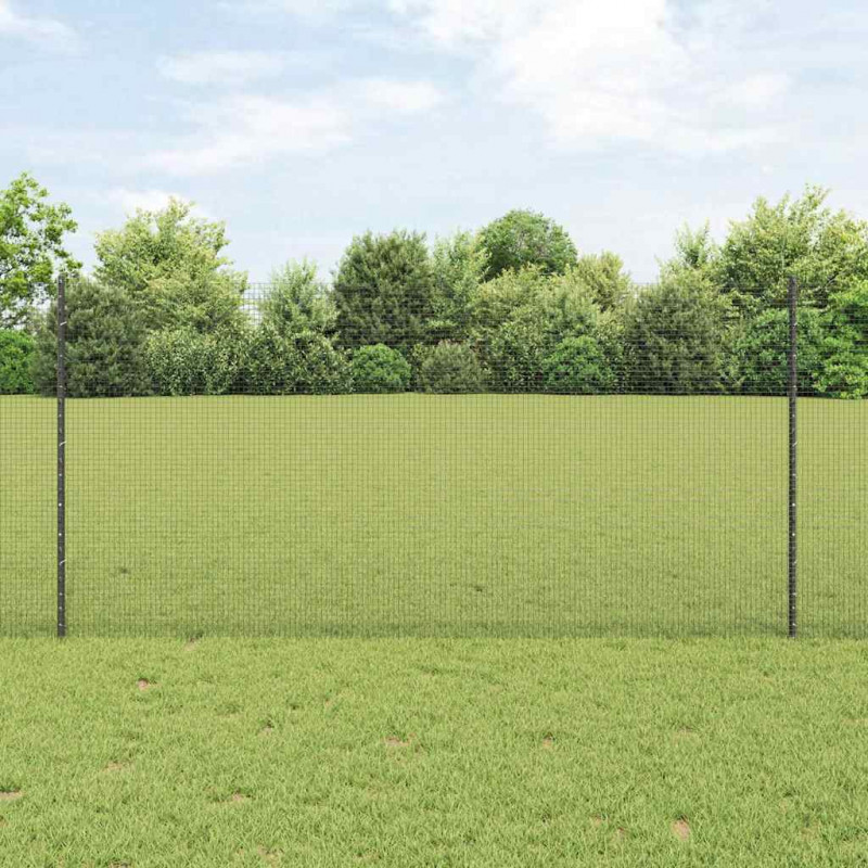 Ogrodzenie z słupkiem Szary 1,2 x 10 m Stal i PVC