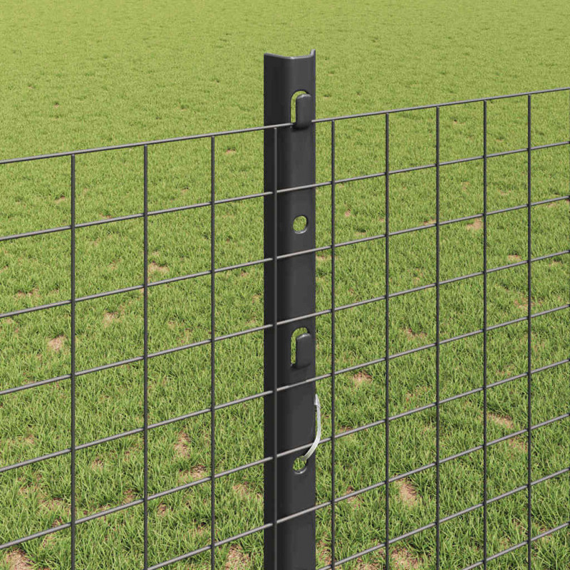 Ogrodzenie z słupkiem Szary 1,2 x 10 m Stal i PVC