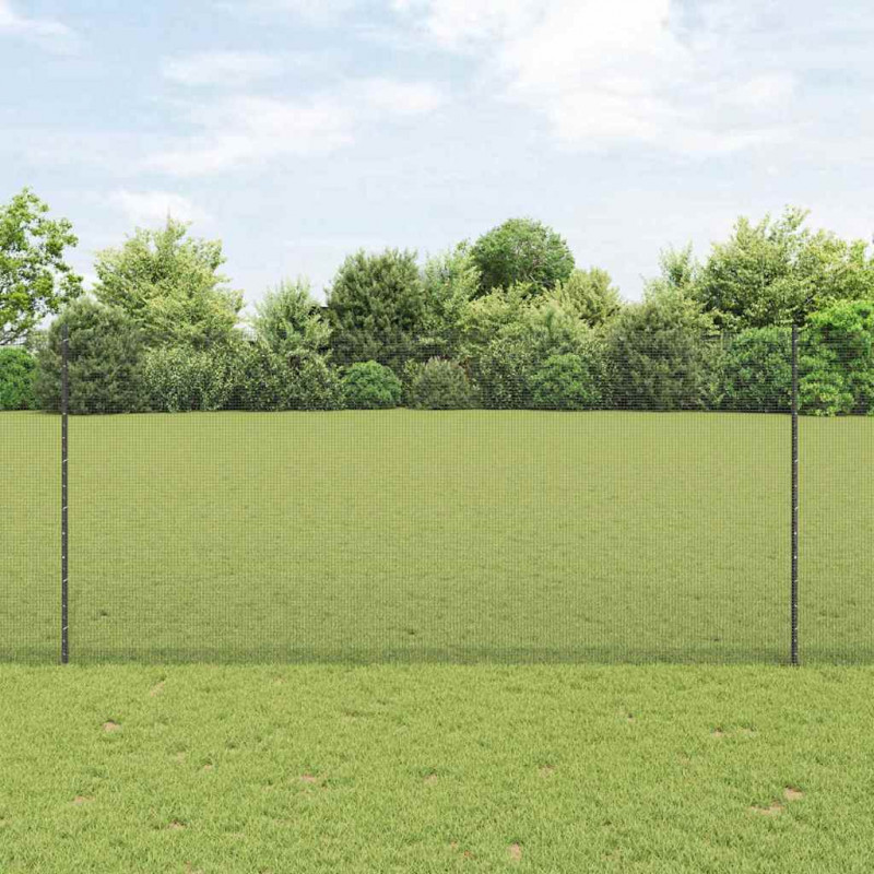 Ogrodzenie z słupkiem Szary 1,4 x 10 m Stal i PVC