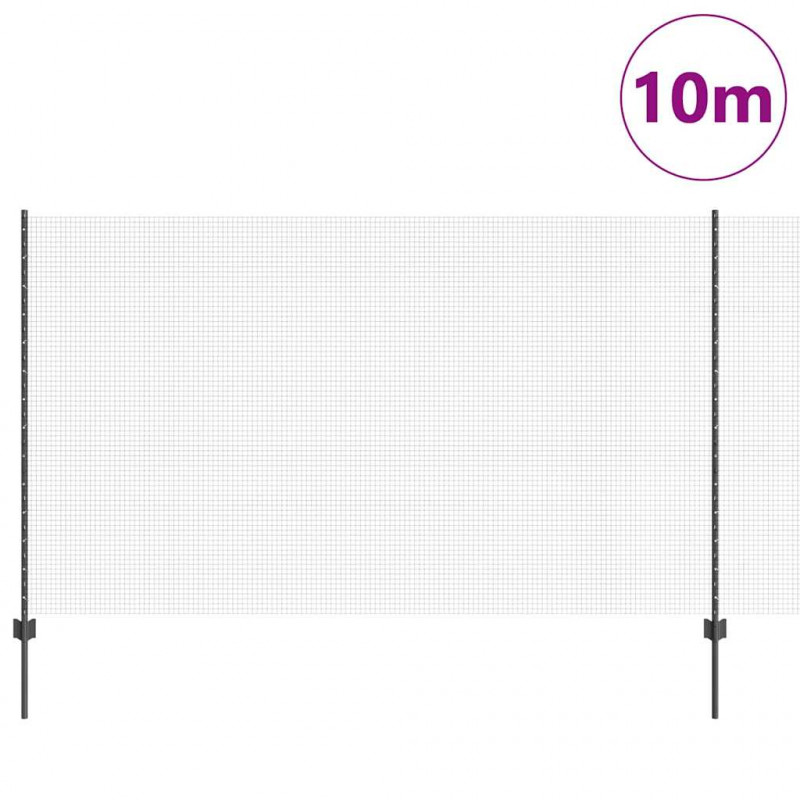 Ogrodzenie z słupkiem Szary 1,4 x 10 m Stal i PVC